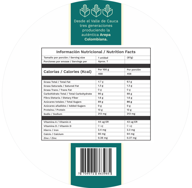 Informaci&oacute;n nutricional Rellena Pequeñas